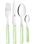 4-Piece Candy Stripe Green and White Cutlery Set