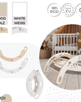 MAMOI® Kletterbogen, Kletterdreieck, Baby klettern, Regenbogenwippe aus holz, Holzbogen für Kinder, Spielplatz, Klettergerüst indoor ab 1 jahr 2/3 jahre, Montessori-4