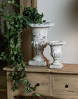 Fluted Stone Ceramic Urn