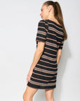 Lilou embroidered tunic dress, premium loose fit cotton dress with contrast embroidery, feminine shaping, front pockets, mid-thigh hemline by GILD at brixbailey.com