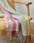 Stripe Pure New Wool Throw - Rainbow Grey