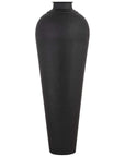Large Hammered Matte Black Vase with Lid