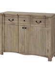 French-inspired bleached wood sideboard with black iron handles, elegant storage for dining rooms by Sostter at brixbailey.com