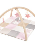 Handmade Baby Activity Mat with Starry Arch – Stimulates Vision & Motor Skills by Karloova at www.brixbailey.com