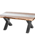 Live Edge River Coffee Table with Glass Centre
