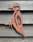 Rusty Metal Woodpecker Garden Decoration