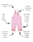 Pink Stripe Dungarees