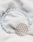 Flower of Life Aquamarine Bracelet
