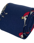 navy bird robin print mens cotton tie