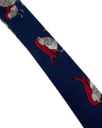 navy bird robin print mens cotton tie