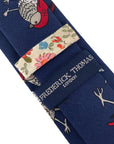 navy bird robin print mens cotton tie