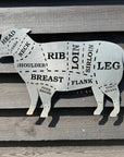 Galvanized Steel Butchers Lamb Wall Decoration.