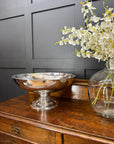 Large Polished Metal Punch Bowl on Pedestal – Barware / Party Decor