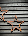 3 Large Rusty Metal barn STARS.