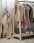 Large Arched Wooden Clothing Rack for Children