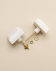 Samara White Stone Drawer Knobs