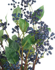 Handcrafted indigo berry stems with deep blue hues, realistic texture, and flexible wired branches for elegant home decor. by sostter at brixbailey.com