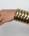 Bold Dome Brass Cuff – Vintage Wide Adjustable Statement Bangle.