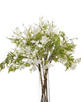 Lifelike white artificial bellflower with green stems, perfect for farmhouse or minimalist home decor in a vase. by sostter at brixbailey.com