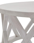 Round Coffee Table in Distressed White Pine