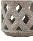 Walnut Brown Ceramic Lattice Lantern