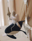 handmade space baby mobile close up