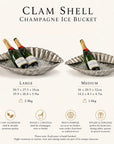 Clam Shell Champagne Ice Bucket & Silver Wine Cooler Bowl