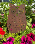 Rusty Metal Standing Owl Garden Decoration