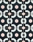 Premium FAIZA porcelain floor and wall tiles, stylish black white pink Moroccan pattern, anti-slip, no sealing, indoor outdoor use by Maria Starling Design at brixbailey.com