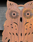 Rusty Metal Standing Owl Garden Decoration