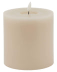 Taupe LED Wax Candle with Melted Finish 13cm