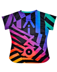Aixo Rainbow Chaos Womens T-Shirt - Black