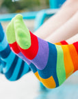 Rainbow Stripe Matching Bamboo Socks (Adult & Child)