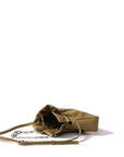 Luxury Mila Bag in Mustard Green, premium smooth leather handbag with silver hardware, stylish foldable design, elegant chain handle by Bob Oré at brixbailey.com