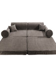 Large Modular Sofa for Kids in Corduroy Brown