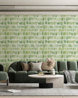 Green Watercolor Brushstroke Pattern Wallpaper