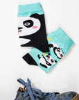 Luxury unisex panda mismatched socks, premium cotton blend, cozy animal print, best-selling novelty gift, trending festive style by Body and I at brixbailey.com
