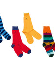 Red Christmas Drawer Box - 4 Pairs of Bamboo Socks (His)