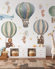 Colourful Hot Air Balloons Wall Sticker for Kids Rooms
