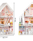 gerardo's wooden dollhouse liselle with warm led lights illuminating the cozy furnished bedroom