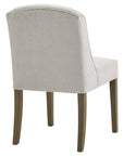 Grey Dining Chair with Woven Upholstery