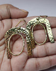 Hammered Horseshoe Gold/Silver Earrings