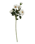 White Hedge Rose Artificial Flower Single Stem