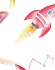 Watercolour Space Wallpaper | Rockets, Planets & Stars