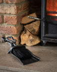 Silver brushed steel crook top hearth tidy set with black finish for fireplace by sostter at brixbailey.com