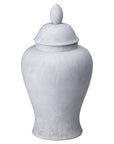 Hand-finished stone-textured ceramic ginger jar in neutral hue, 32cm tall with classic silhouette for home decor or floral display. by sostter at brixbailey.com