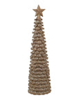 Glittering Beige Cedar Tree with Star