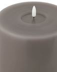 Grey LED Wax Candle with Melted Look