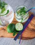 Reusable Stainless Steel Drinking Straws - Rainbow - 8 Pack