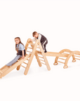 4 in 1 Montessori Climbing Frame Pikler Triangle Arch Slide Beige